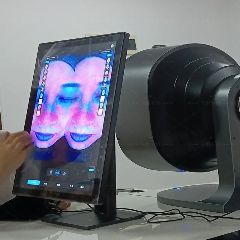 AI Hair Analysis 3D Facial Skin Analyzer Machine 15.6/21.5 Inch 8 Light Spectrum Skin Analysis Scanner For Business Beauty Care